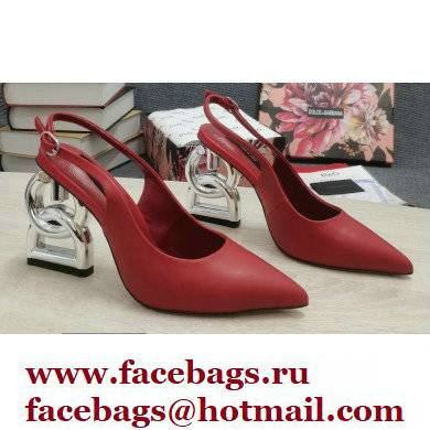 Dolce  &  Gabbana Heel 10.5cm Slingbacks Red with DG Heel 2022